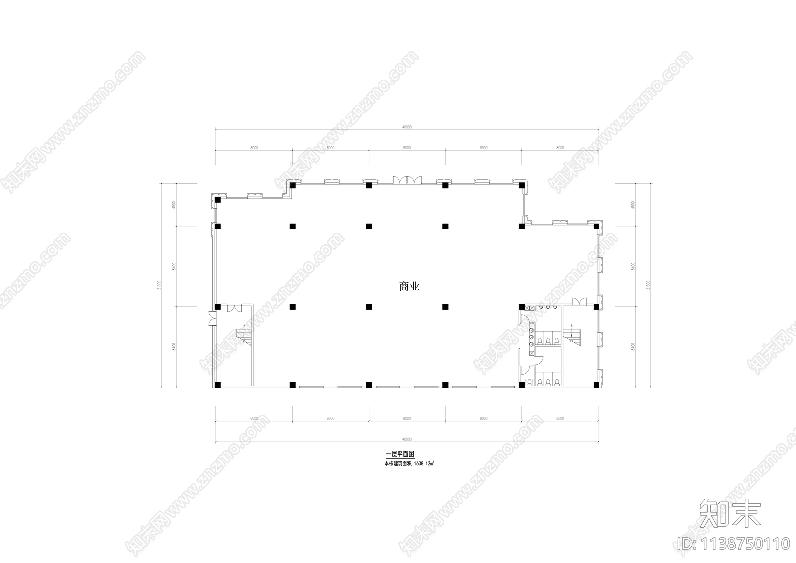 现代住宅区商业街建筑效果图cad施工图下载【ID:1138750110】