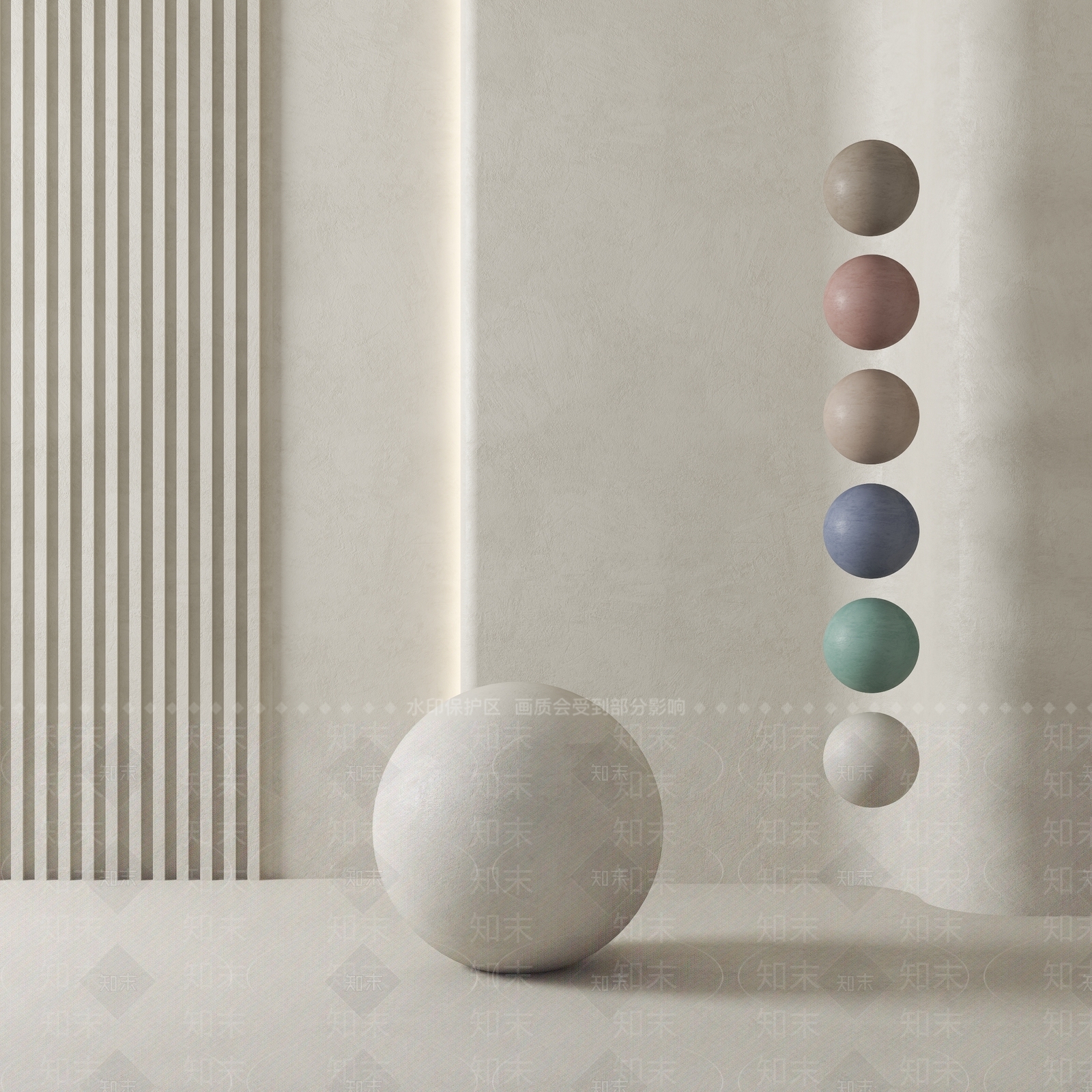 现代石膏肌理漆3D模型下载【ID:1138750728】