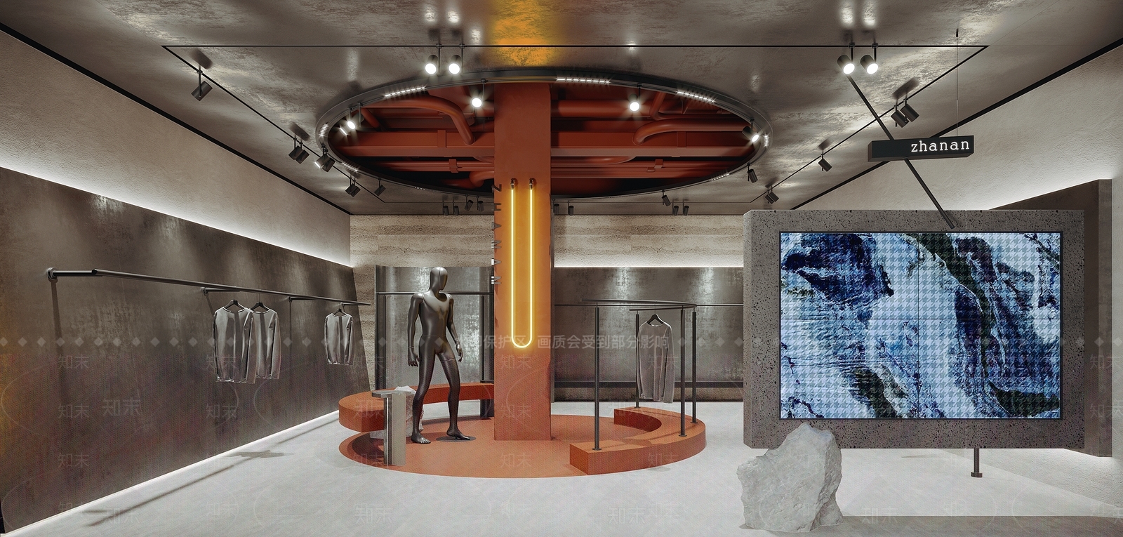 工业风服装鞋店3D模型下载【ID:1138752184】