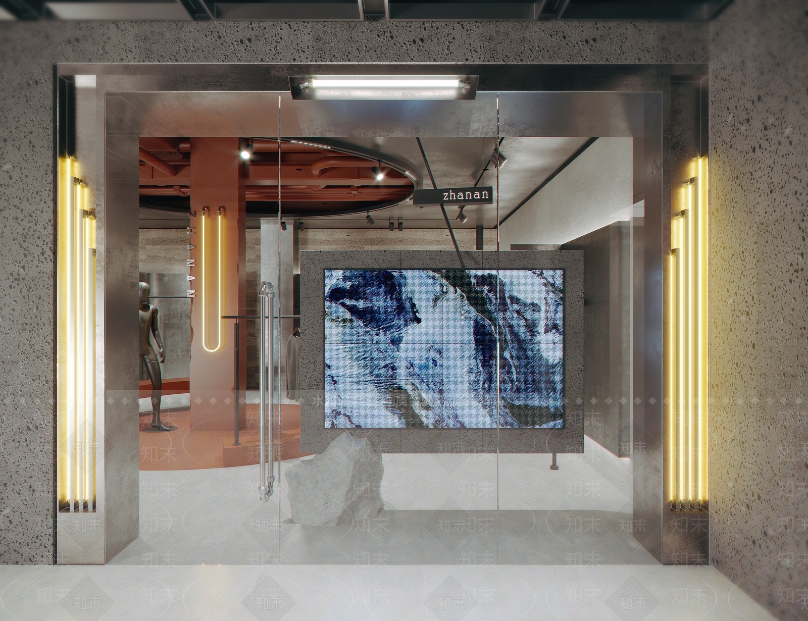 工业风服装鞋店3D模型下载【ID:1138752184】