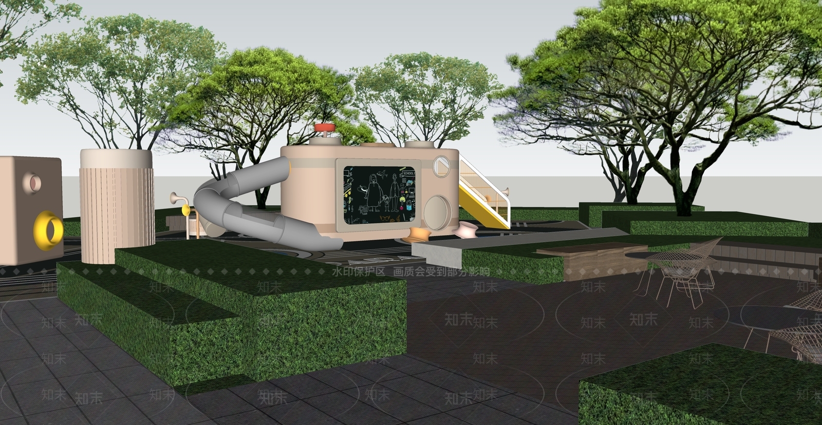 现代儿童游乐区SU模型下载【ID:1138755290】
