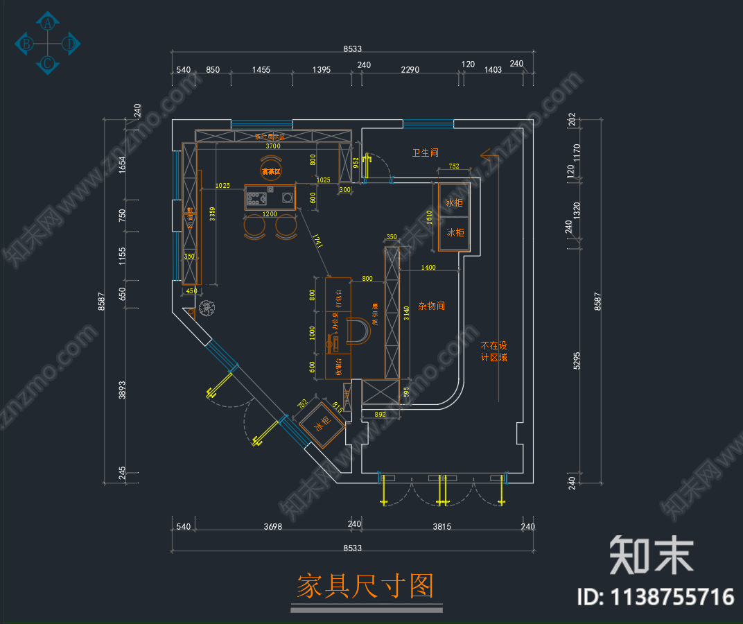 烟酒专卖店cad施工图下载【ID:1138755716】