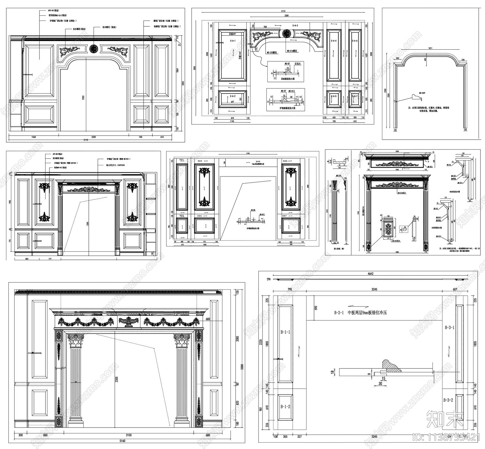 大门木门垭口施工图下载【ID:1138755421】