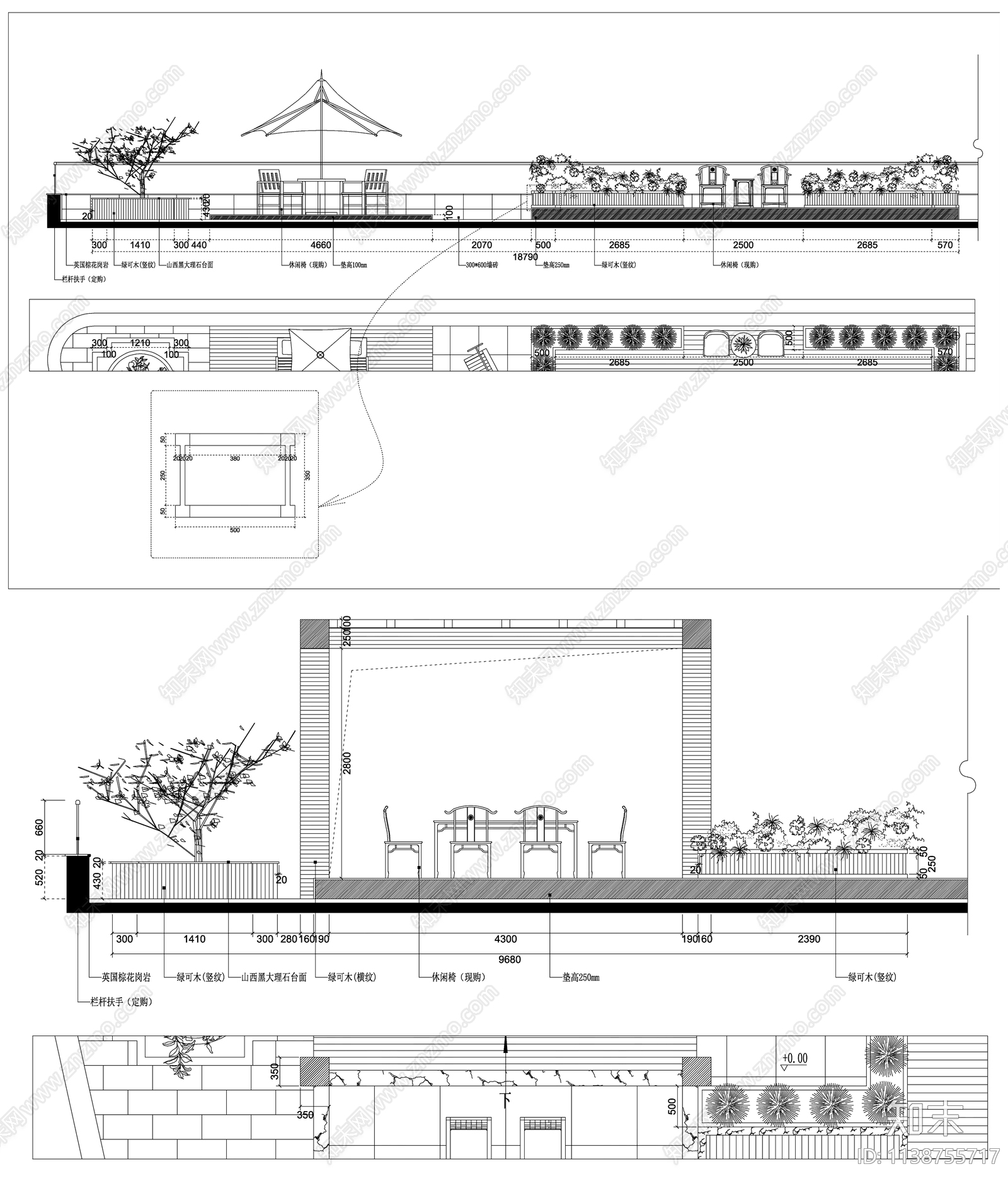 屋顶花园景观施工图下载【ID:1138755717】