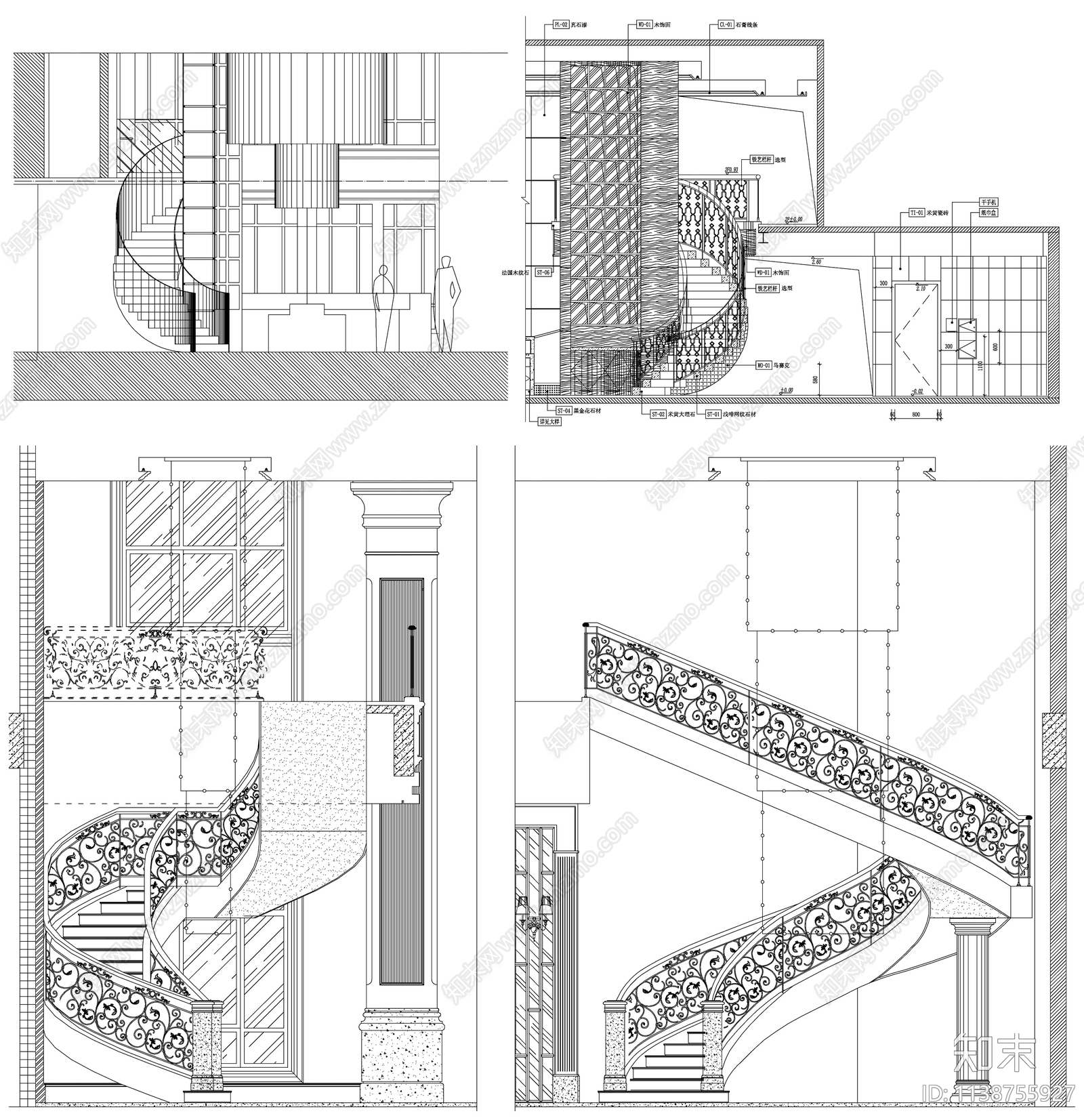 楼梯详图cad施工图下载【ID:1138755927】
