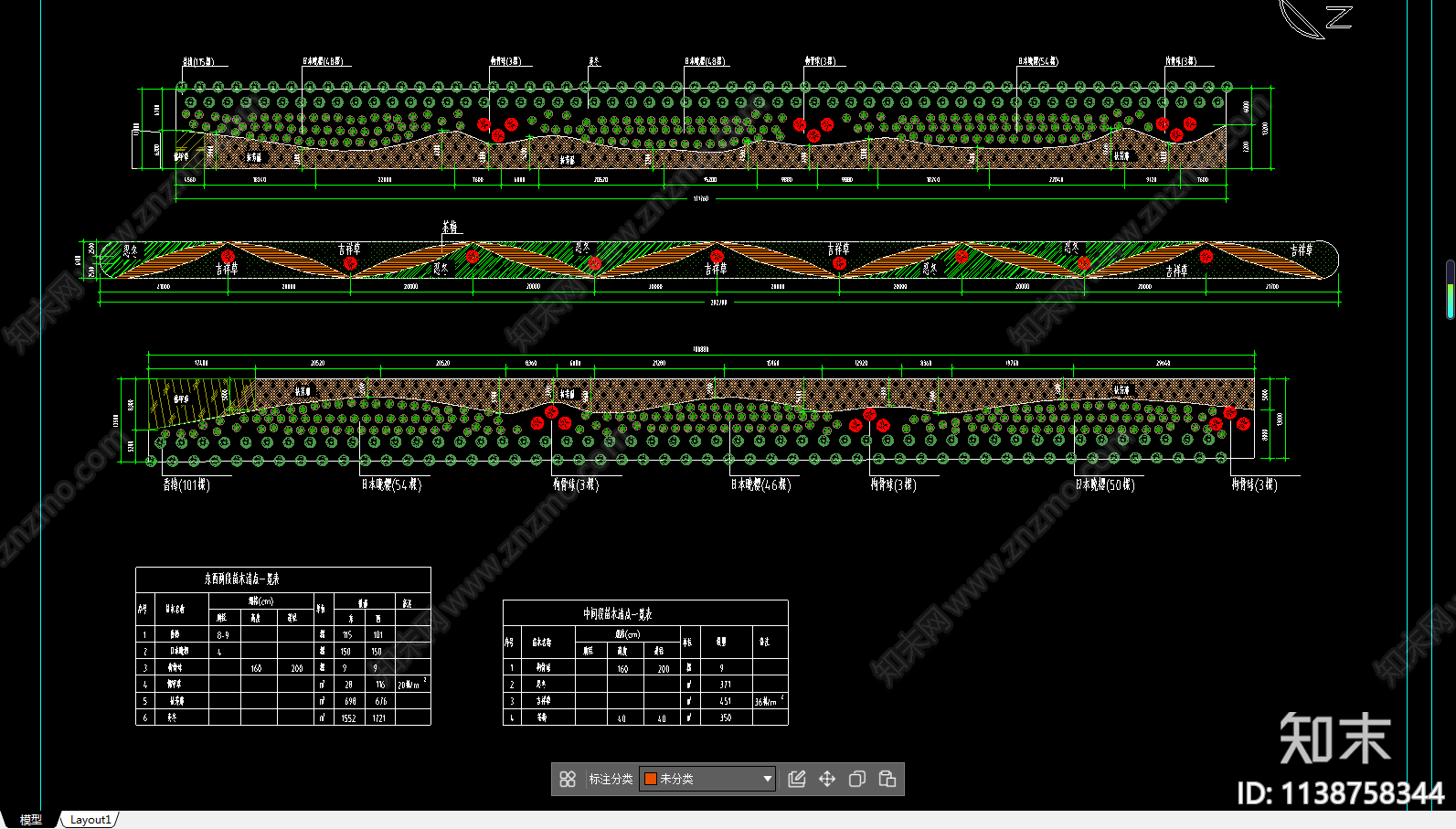 市政道路绿化景观平面图施工图下载【ID:1138758344】