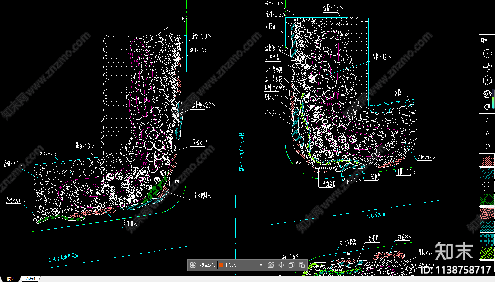 市政道路转角绿化平面图施工图下载【ID:1138758717】