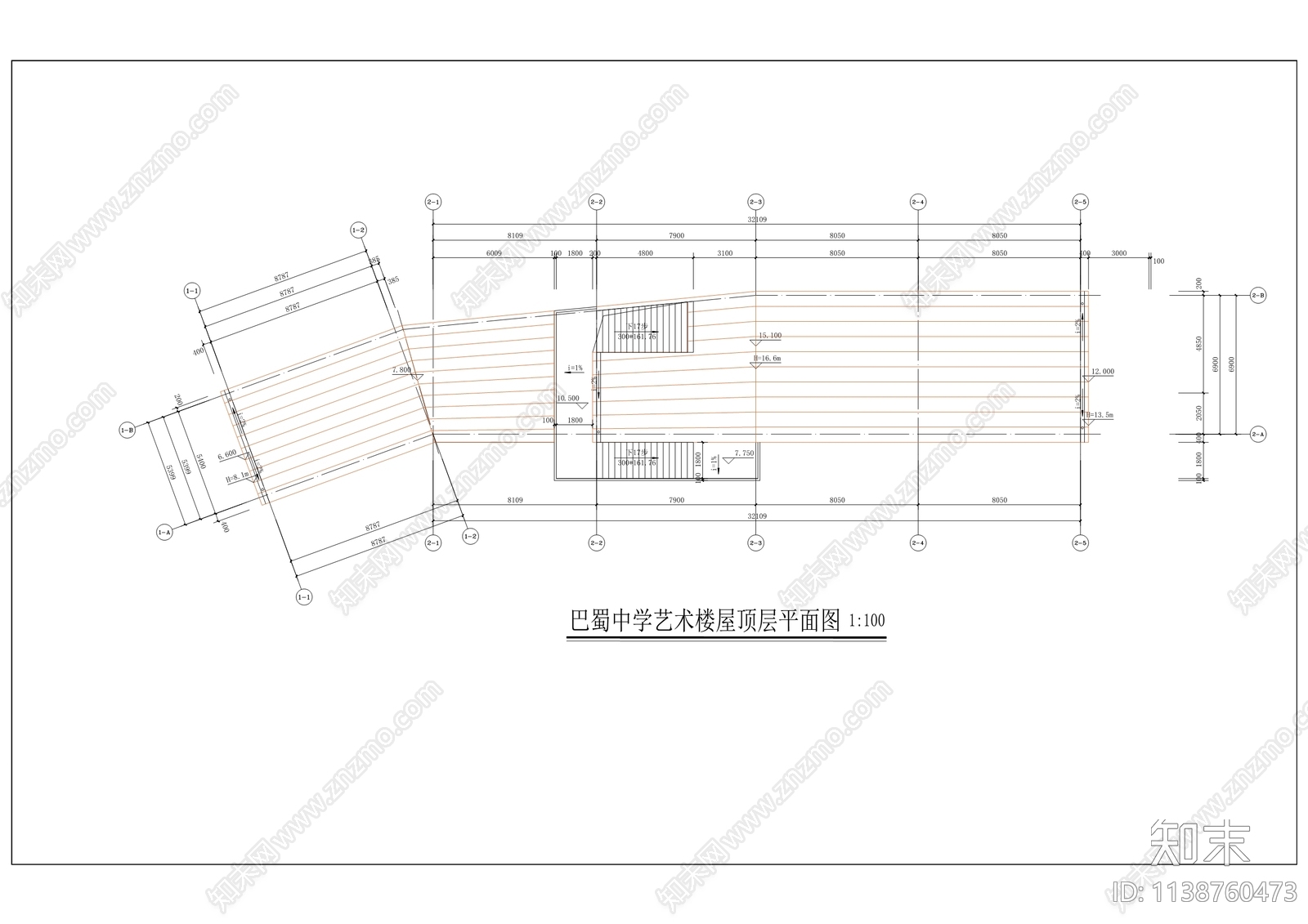 巴蜀中学校新建艺术楼建筑cad施工图下载【ID:1138760473】