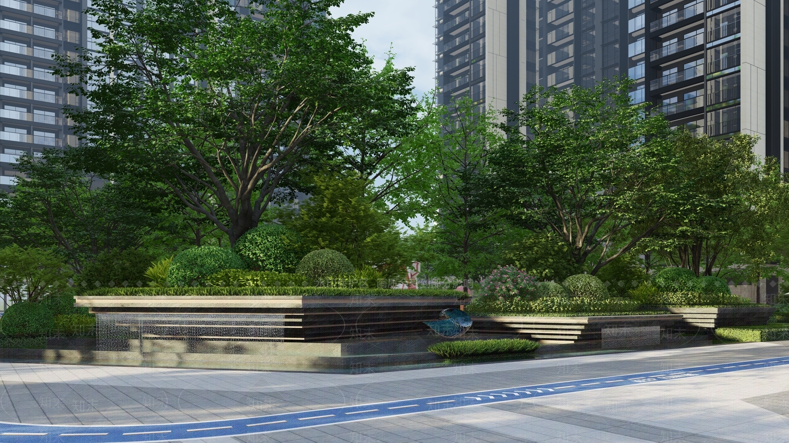 现代跌水水景SU模型下载【ID:1138763348】