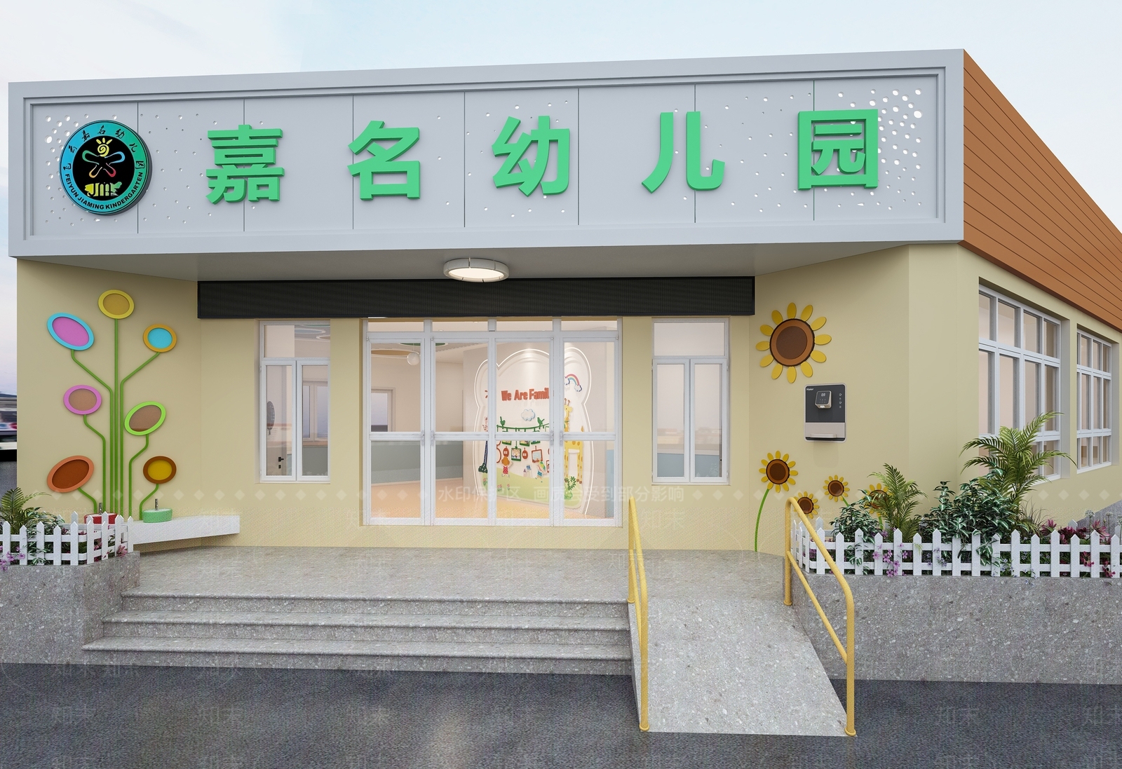 现代幼儿园门头3D模型下载【ID:1138772944】