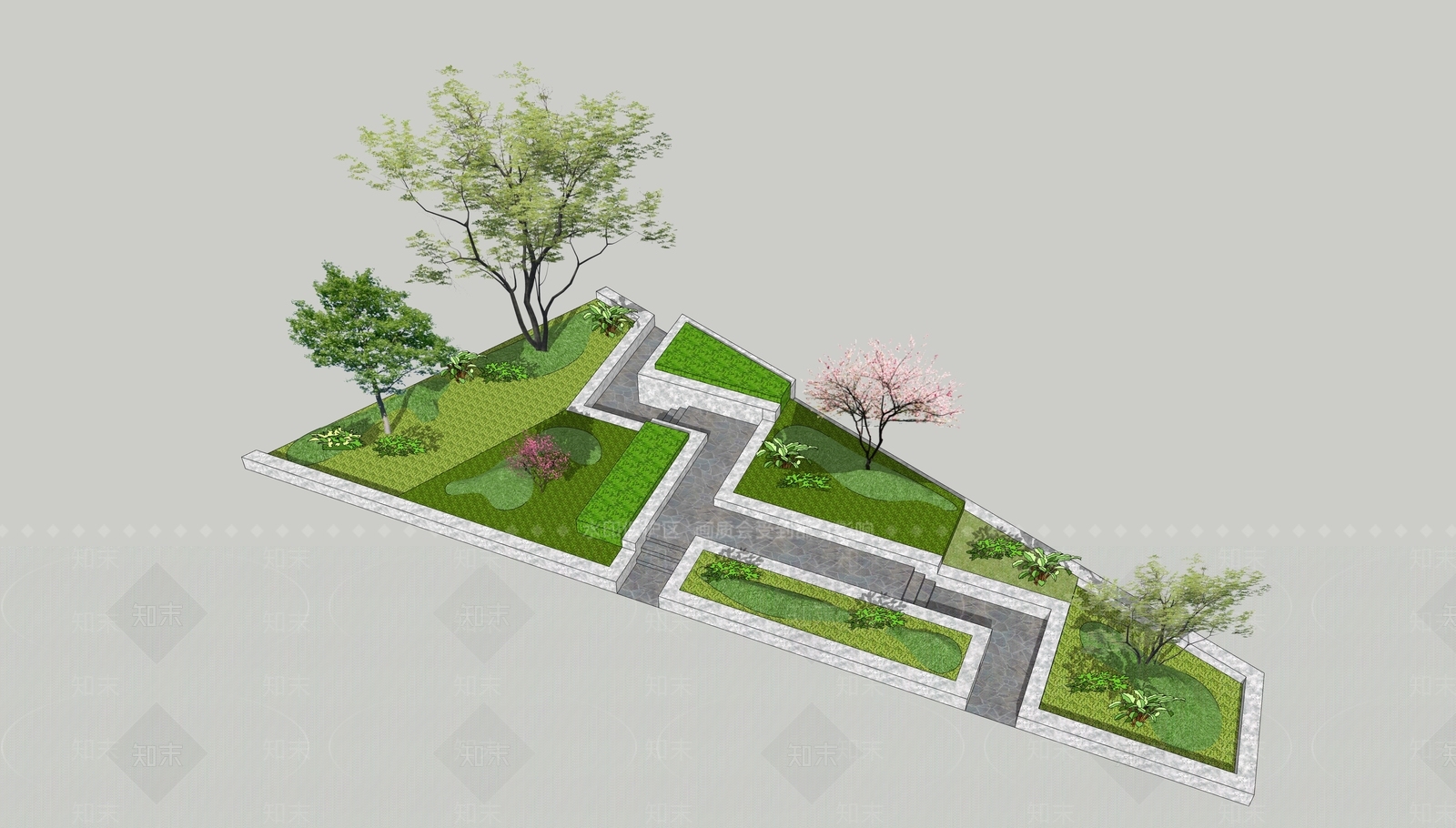 现代口袋公园SU模型下载【ID:1138772796】