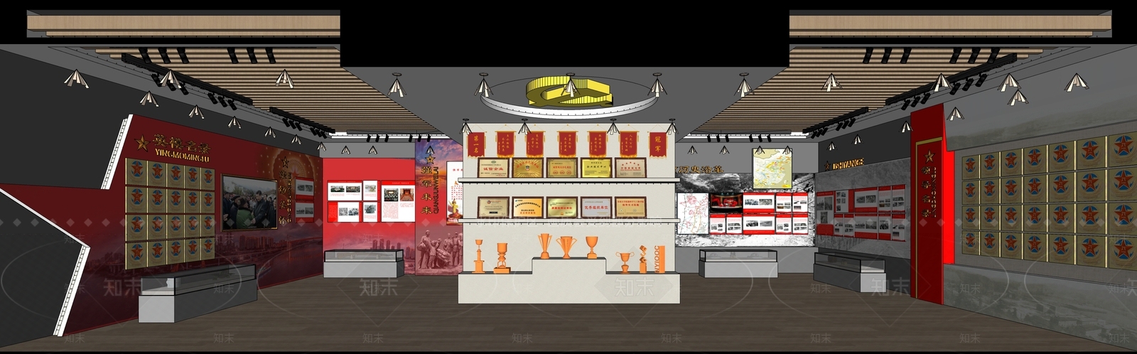 现代党建展厅SU模型下载【ID:1138783535】