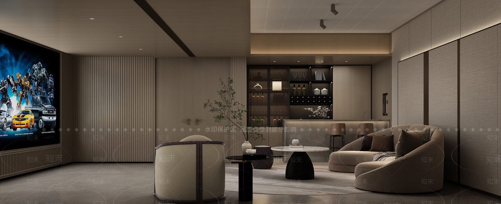 现代家居影音室3D模型下载【ID:1138796827】