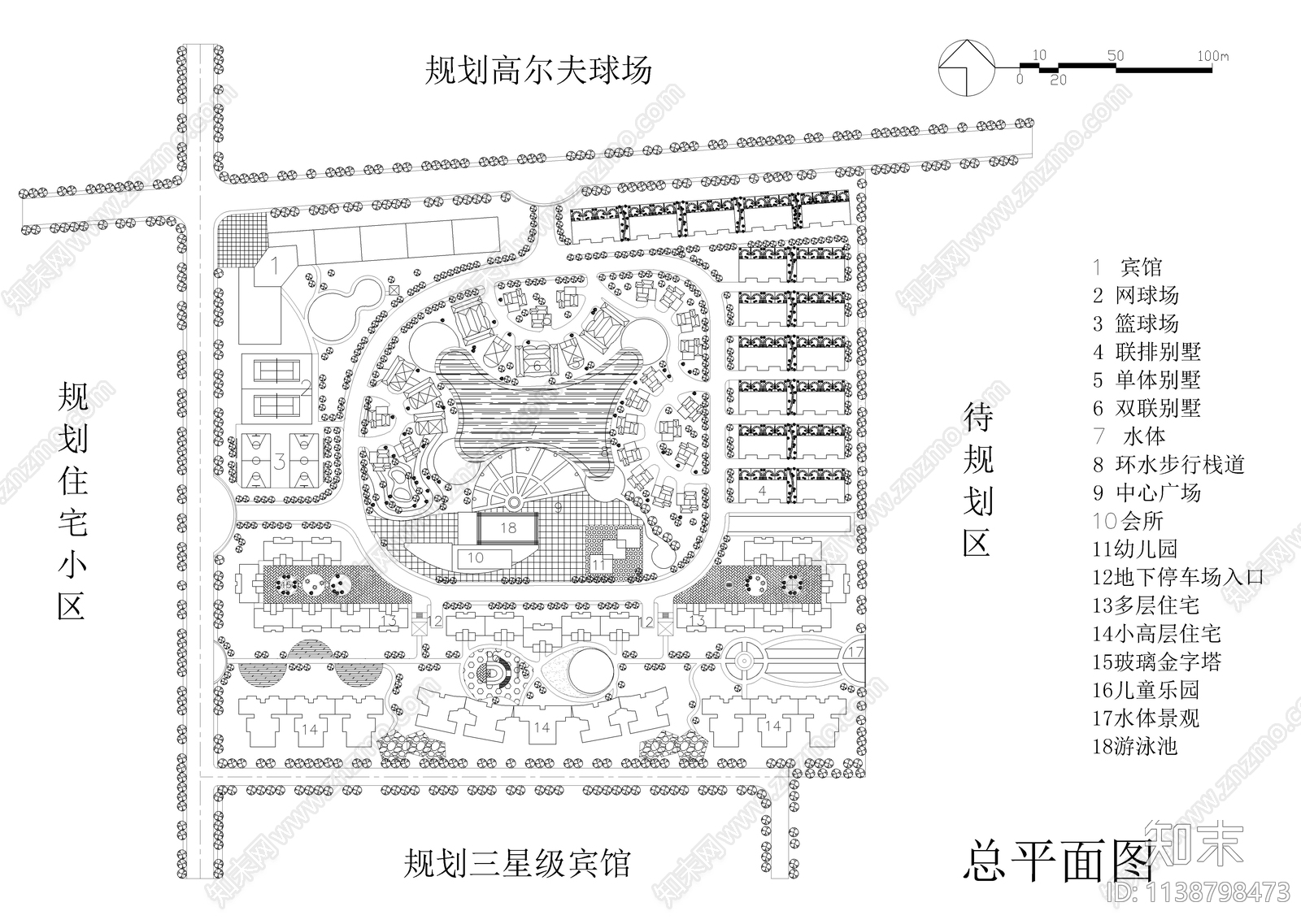 小区景观设计平面图施工图下载【ID:1138798473】