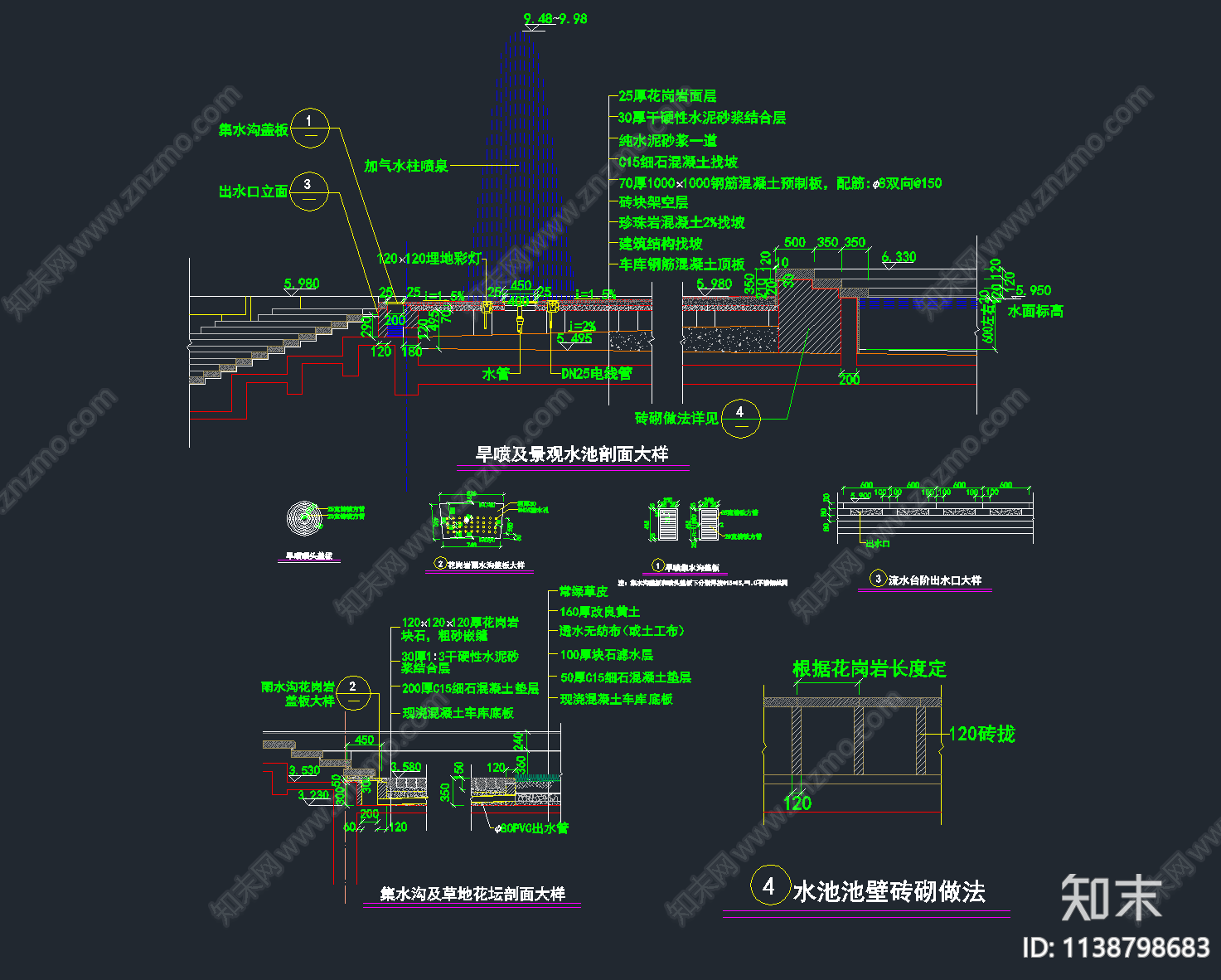 25套排水地沟cad施工图下载【ID:1138798683】