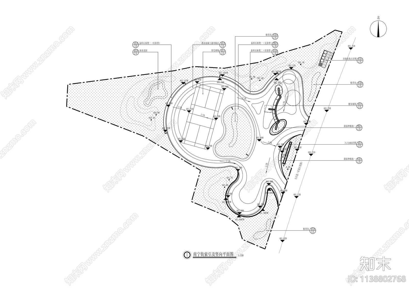 口袋公园景观小品施工图下载【ID:1138802768】