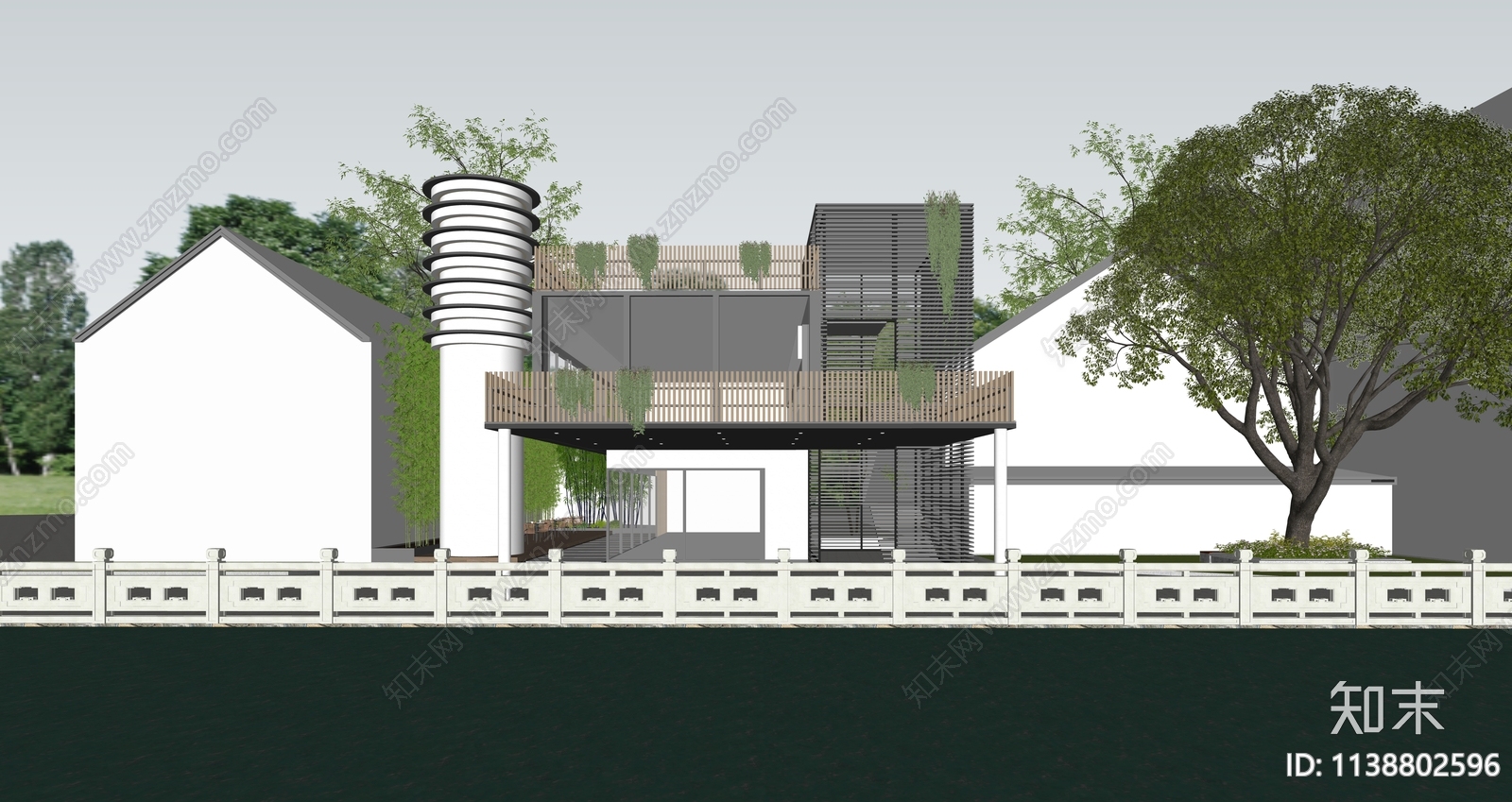 现代厂房建筑SU模型下载【ID:1138802596】