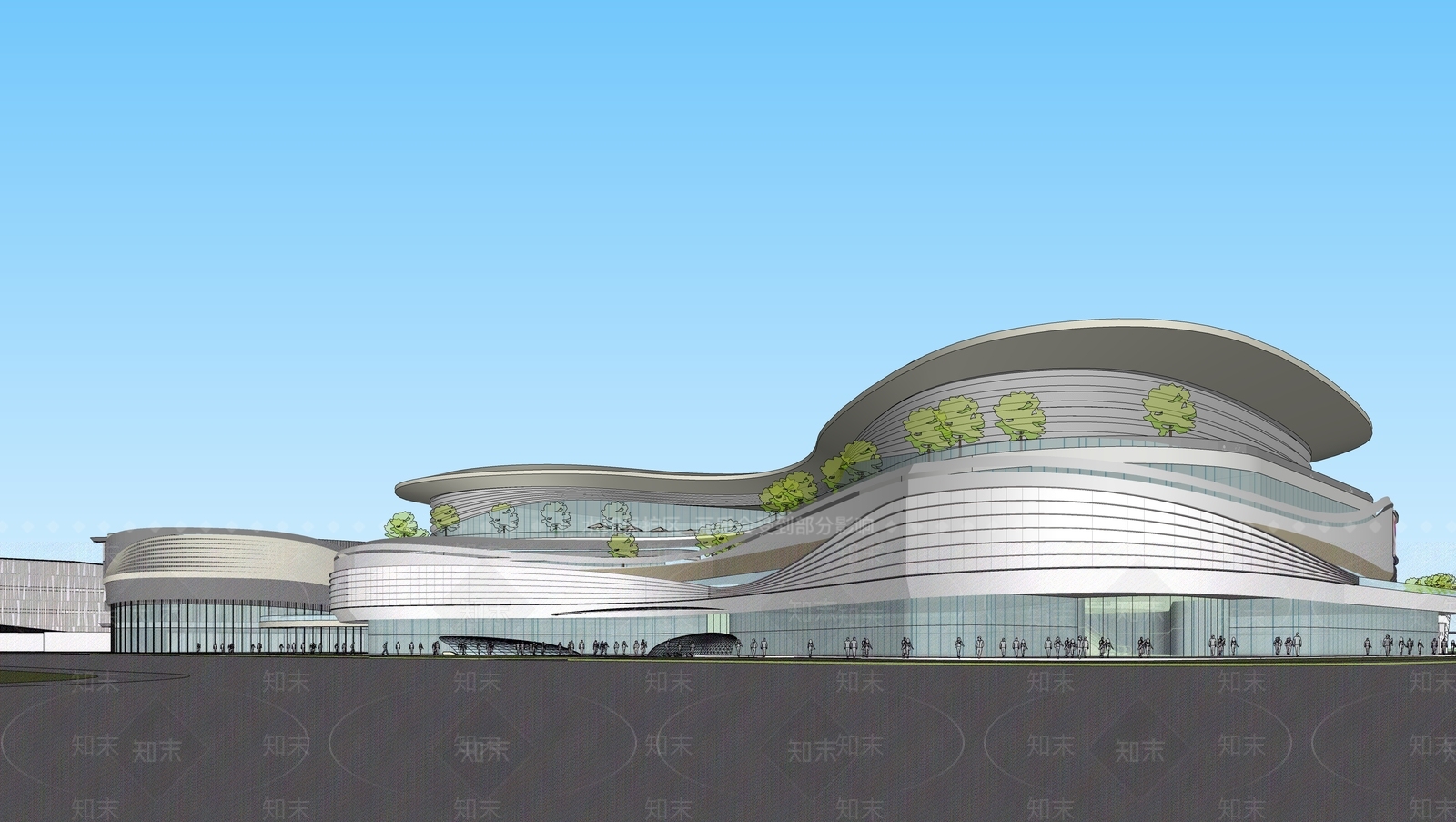 现代曲线商业多层SU模型下载【ID:1138806215】