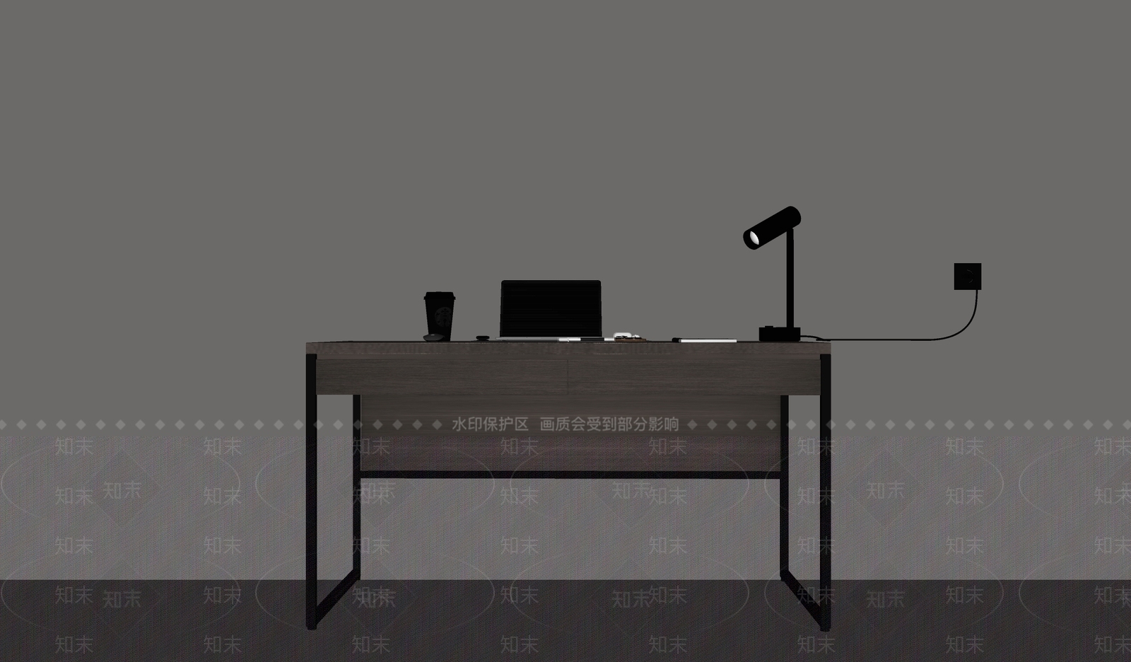 现代书桌SU模型下载【ID:1138809674】