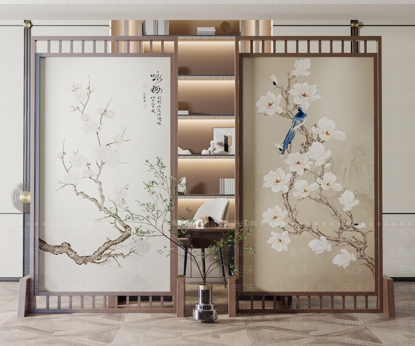 屏风SU模型精品下载_SketchUp模型_知末网