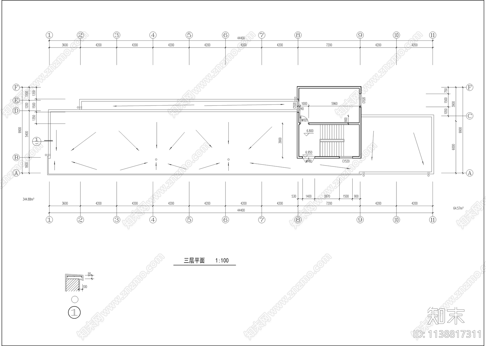 希望小学教学楼建筑cad施工图下载【ID:1138817311】