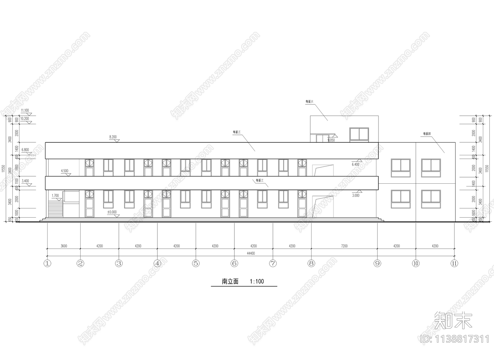 希望小学教学楼建筑cad施工图下载【ID:1138817311】