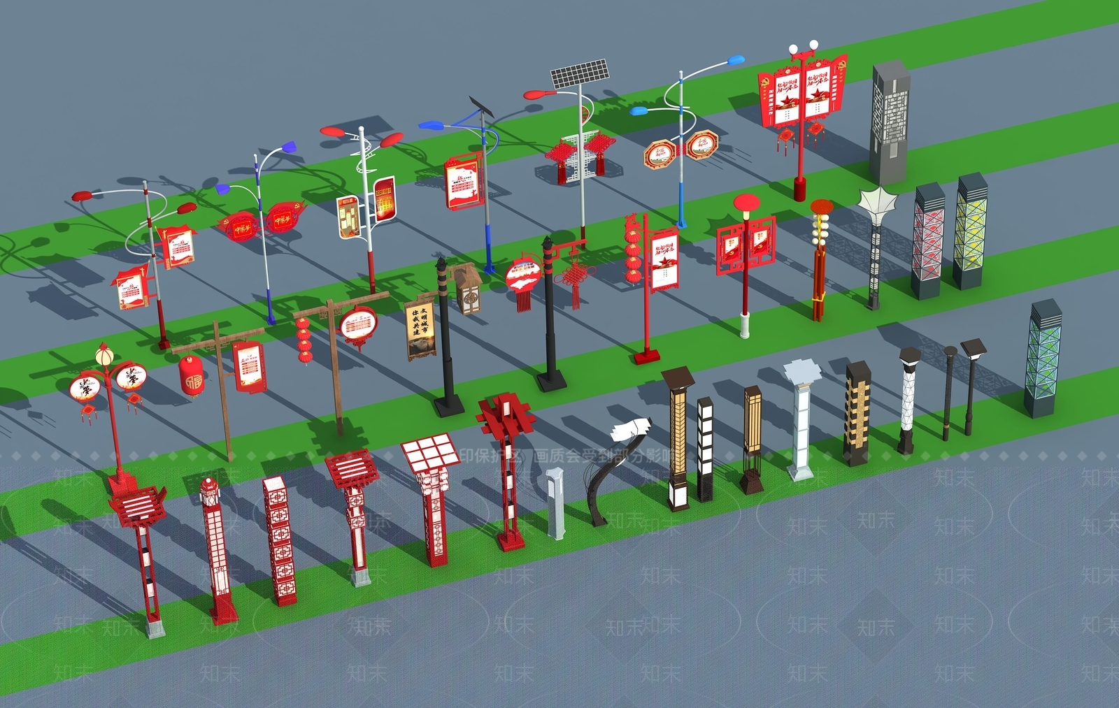 中式户外灯3D模型下载【ID:1138818648】