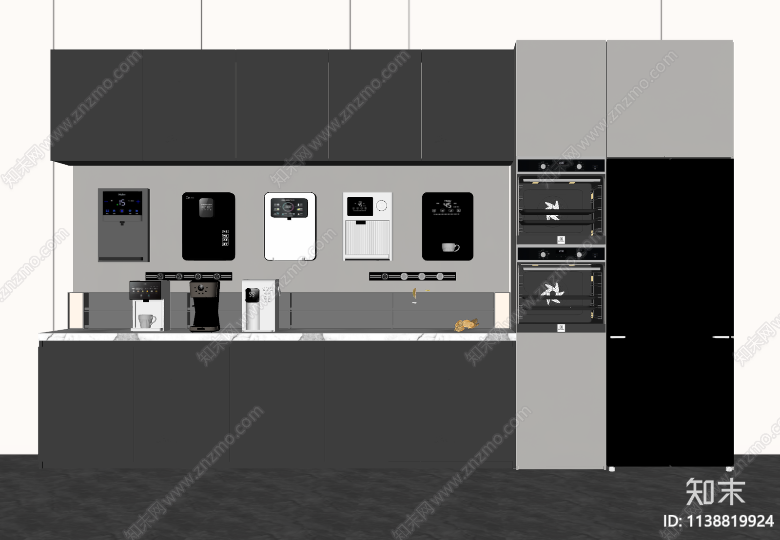 现代办公空间茶水间SU模型下载【ID:1138819924】