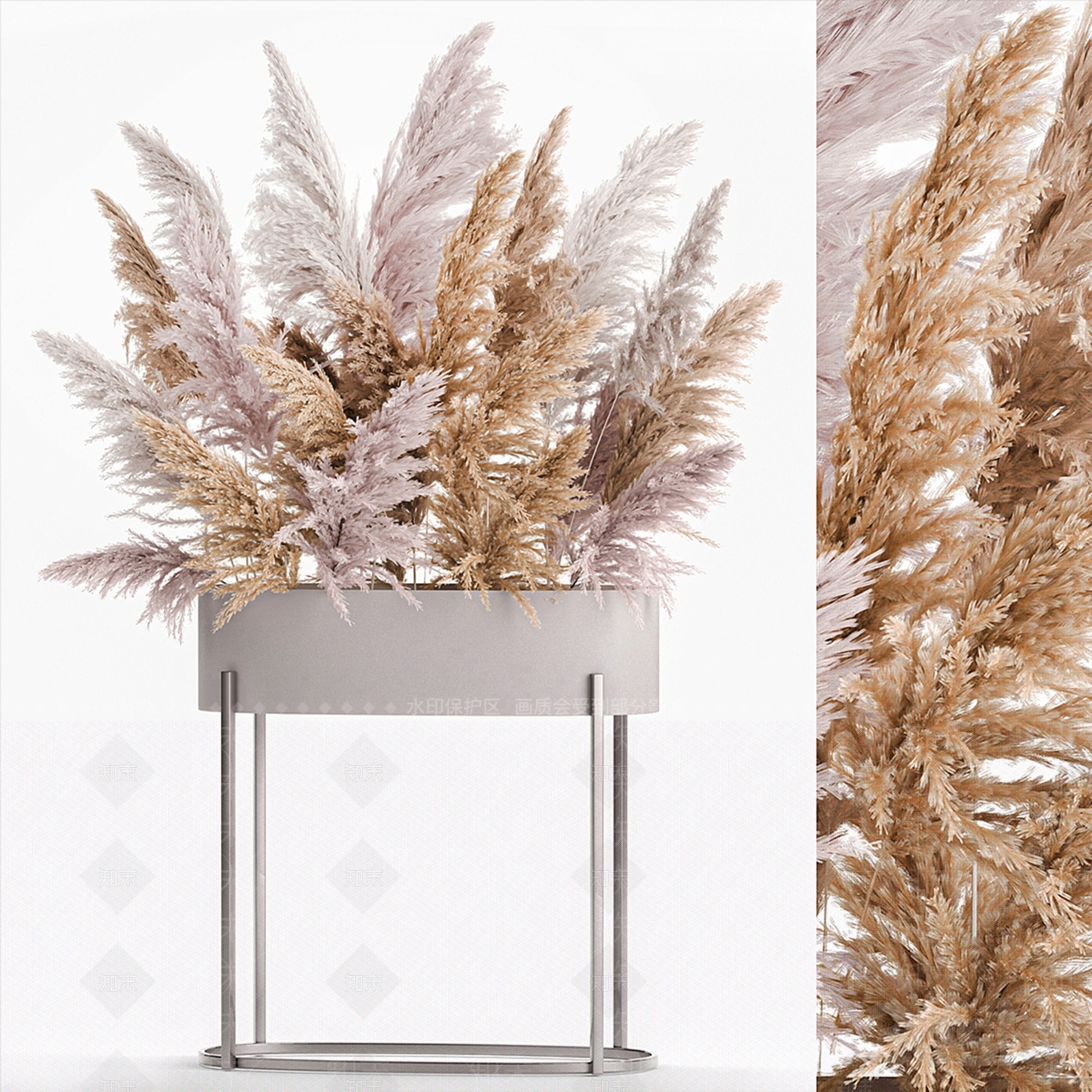 干花芦苇盆栽3D模型下载【ID:1138825111】
