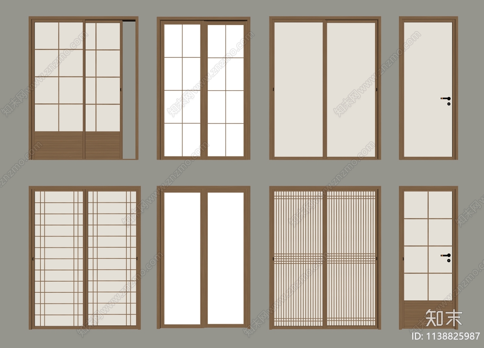 日式推拉门SU模型下载【ID:1138825987】