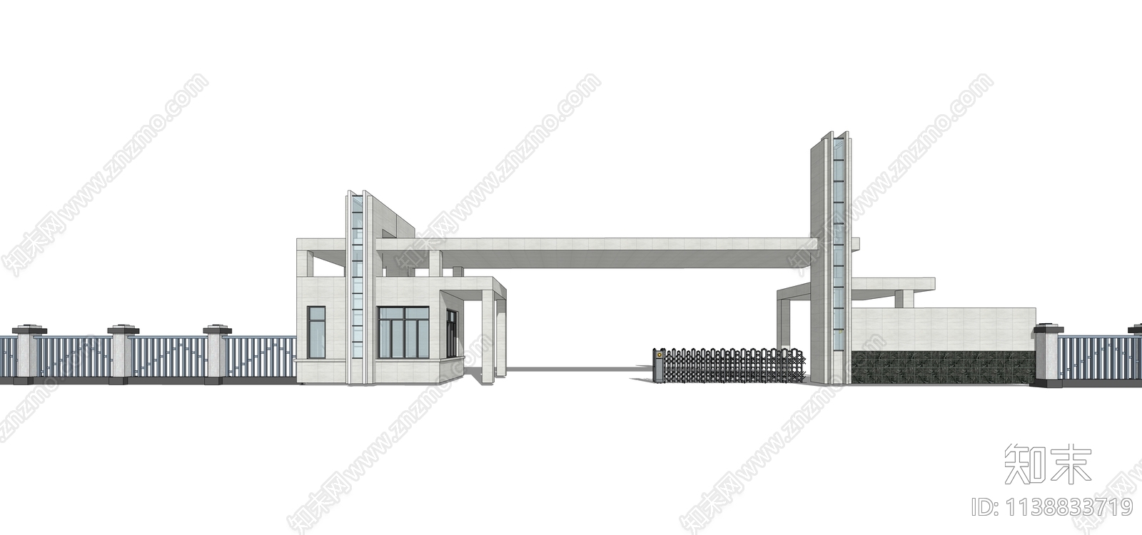 现代产业园区入口SU模型下载【ID:1138833719】