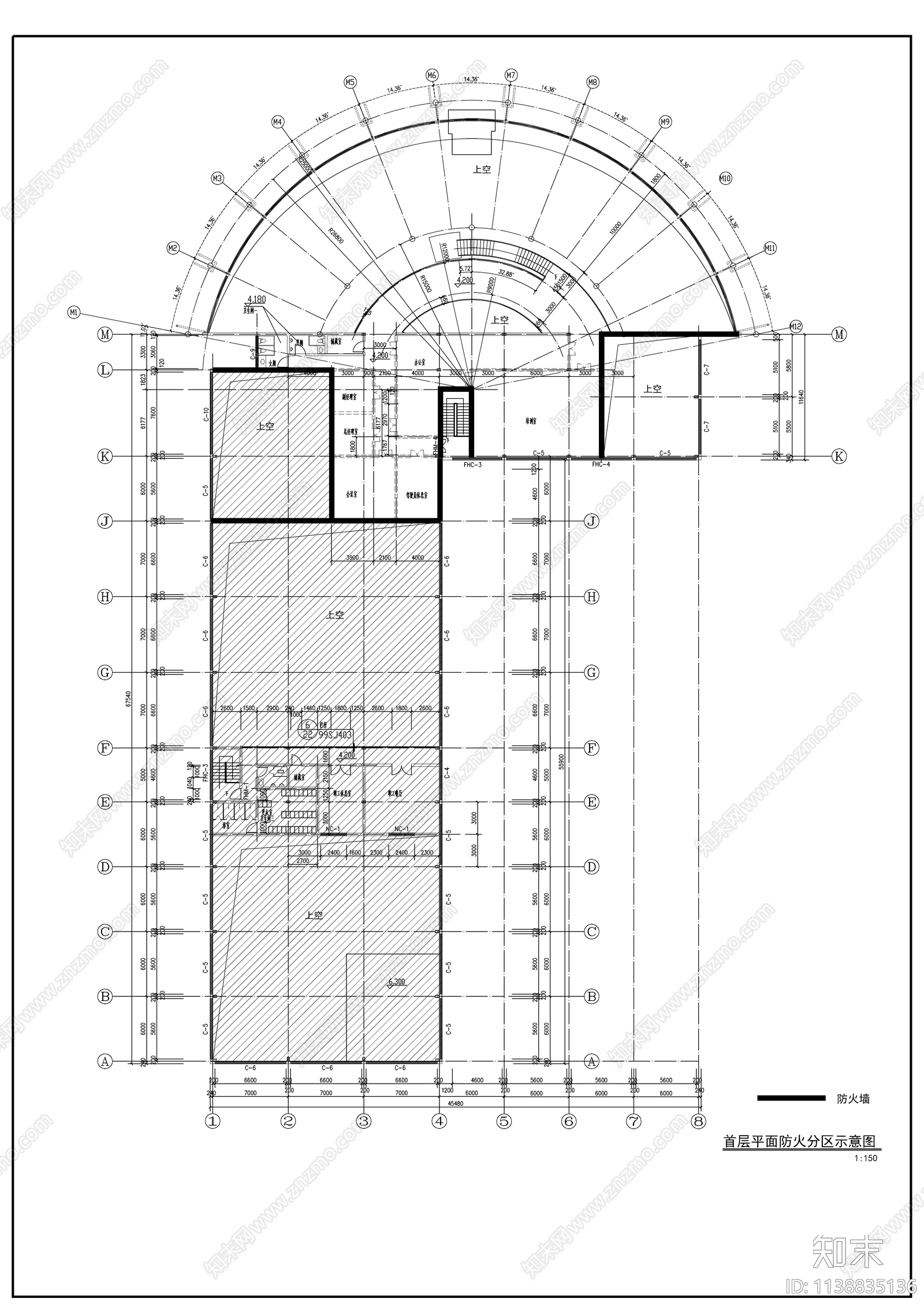 奔驰4s店建筑cad施工图下载【ID:1138835136】
