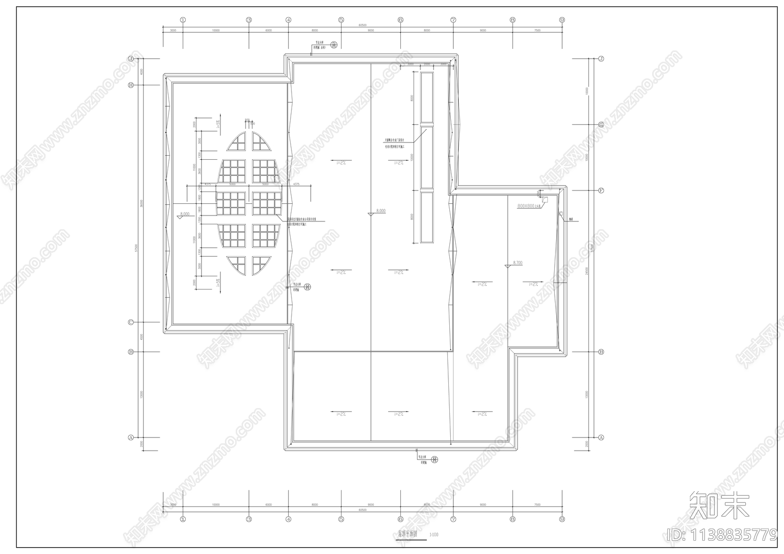 雷克萨斯4S店建筑cad施工图下载【ID:1138835779】