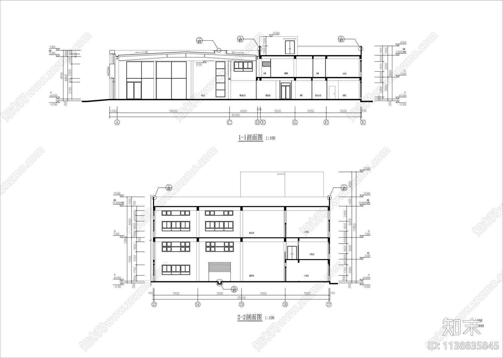 大众4S店建筑cad施工图下载【ID:1138835845】