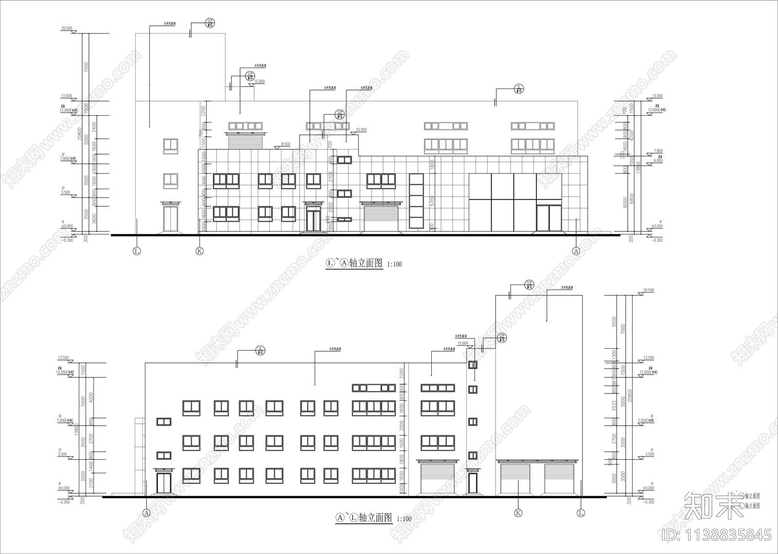 大众4S店建筑cad施工图下载【ID:1138835845】