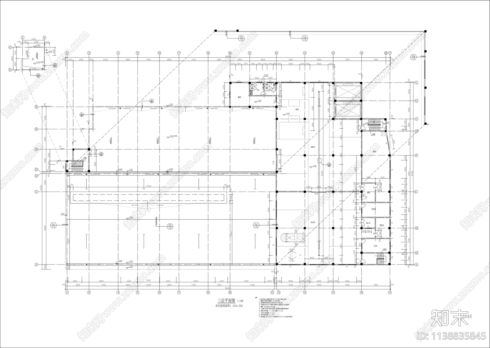 大众4S店建筑cad施工图下载【ID:1138835845】