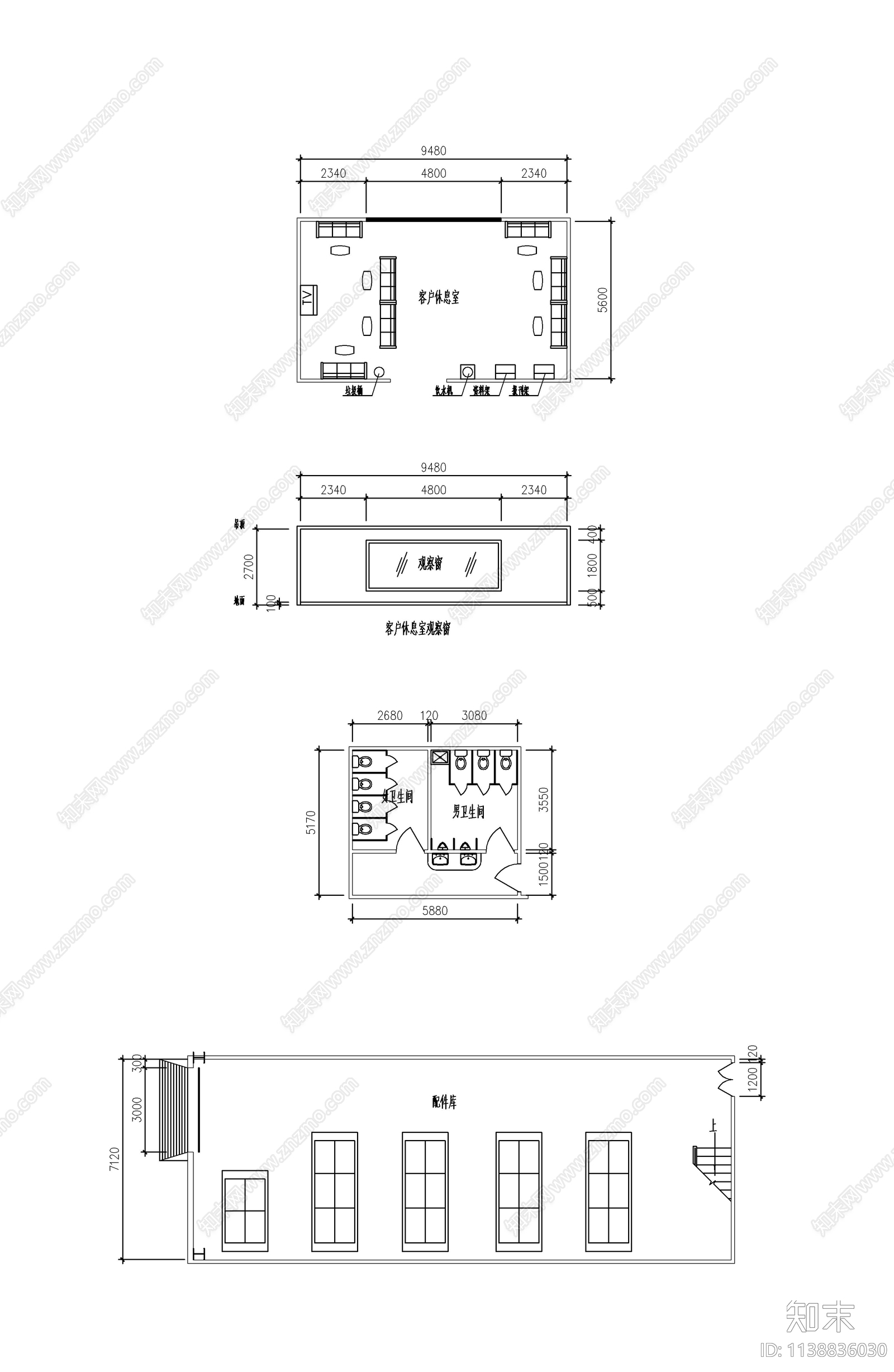 北京现代4S店建筑cad施工图下载【ID:1138836030】