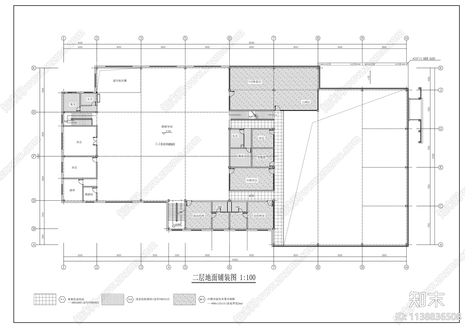 雪佛兰4S店建筑和装修cad施工图下载【ID:1138836508】