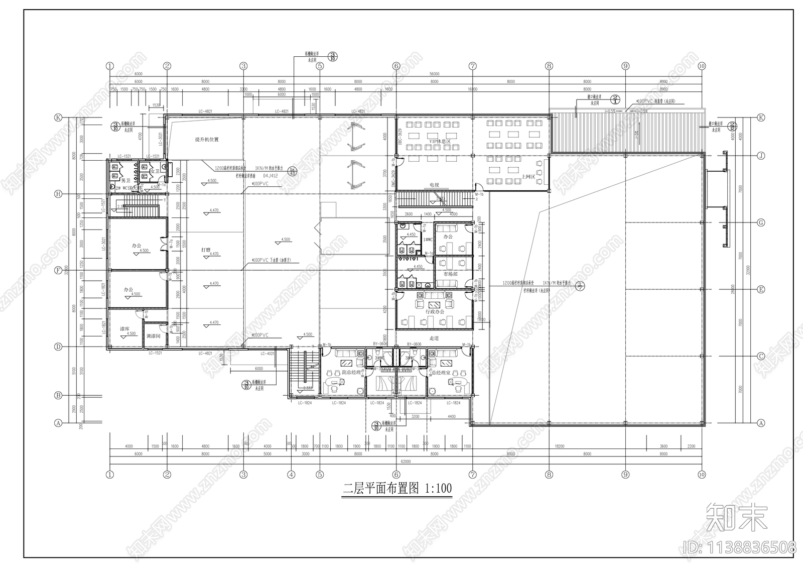 雪佛兰4S店建筑和装修cad施工图下载【ID:1138836508】