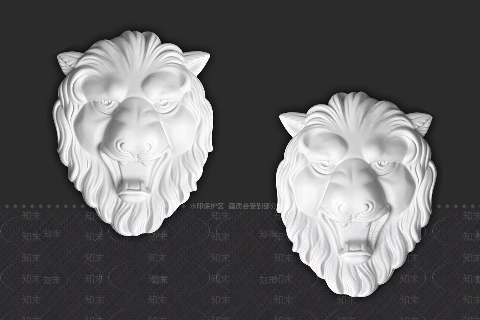 欧式狮子雕塑墙饰摆件3D模型下载【ID:1138837293】