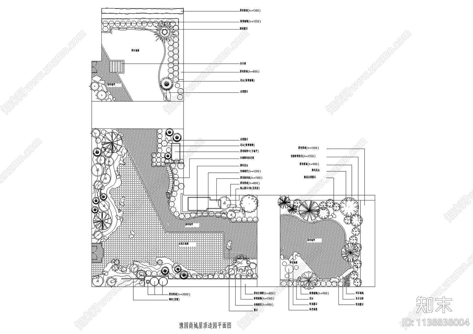 屋顶花园平面布置图施工图下载【ID:1138838004】