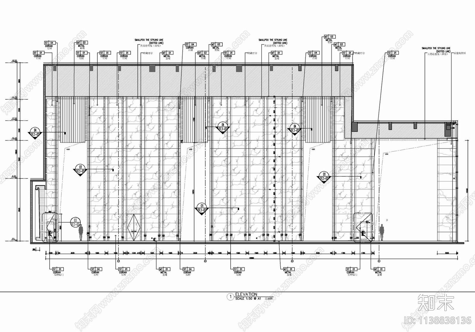 办公大堂及公区室内cad施工图下载【ID:1138838136】