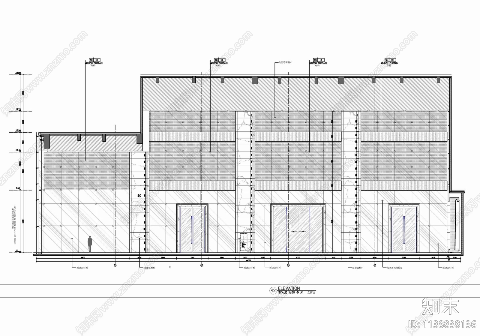 办公大堂及公区室内cad施工图下载【ID:1138838136】