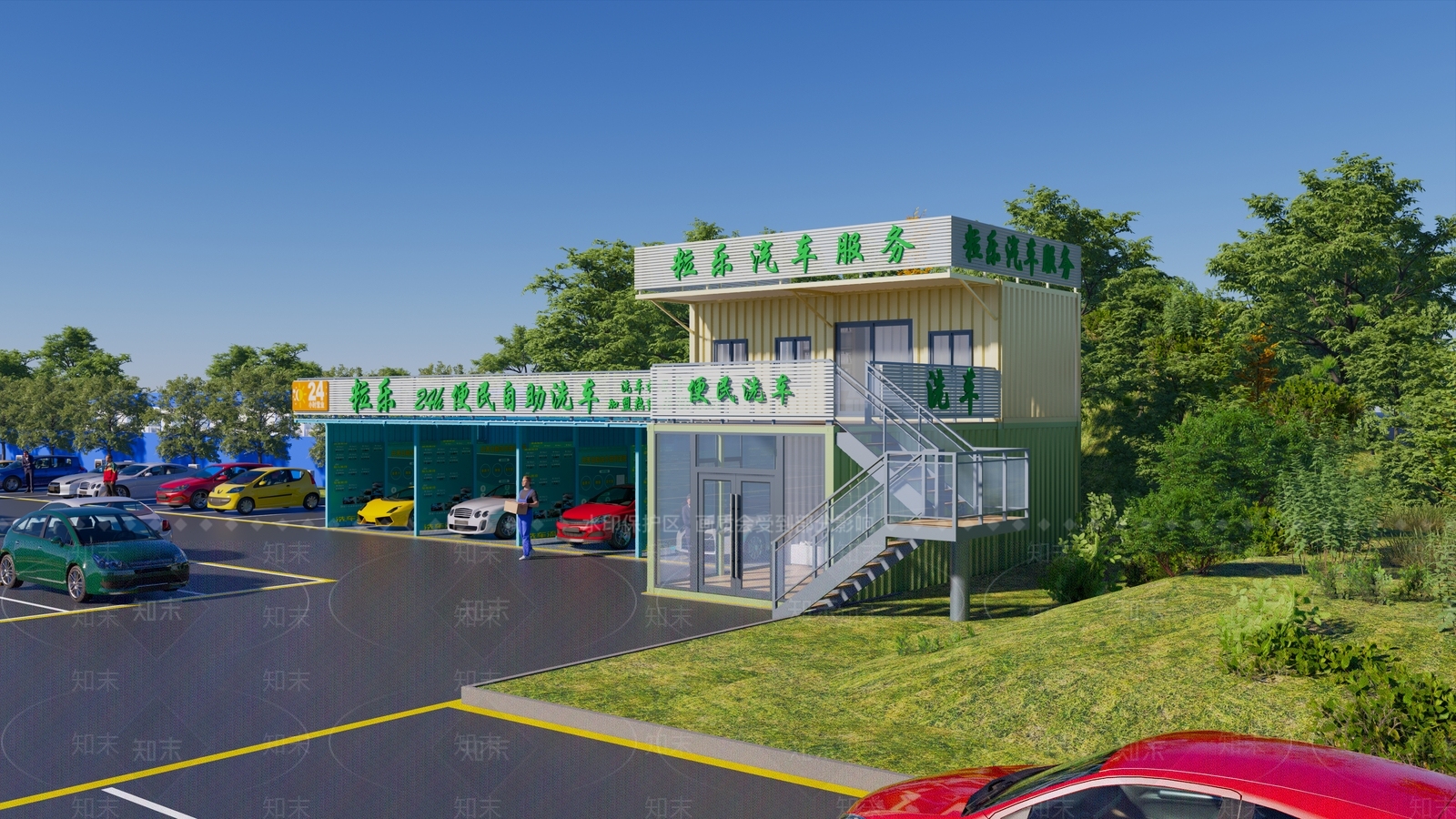 现代大型停车场SU模型下载【ID:1138917109】