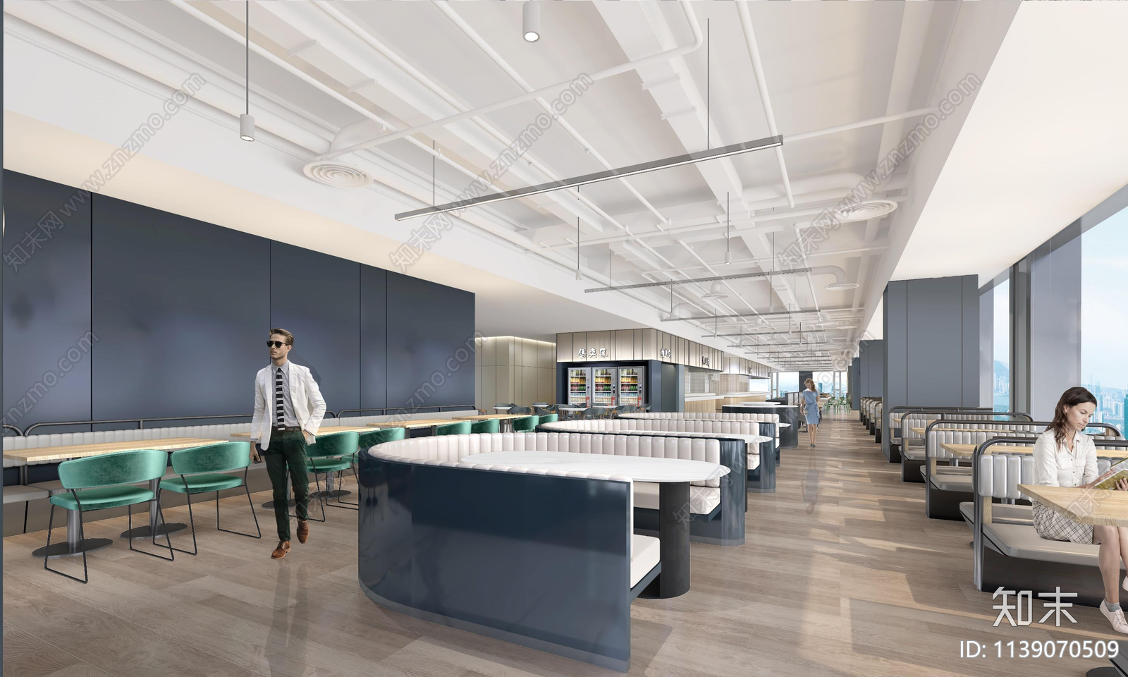 员工餐厅平面图效果图施工图下载【ID:1139070509】