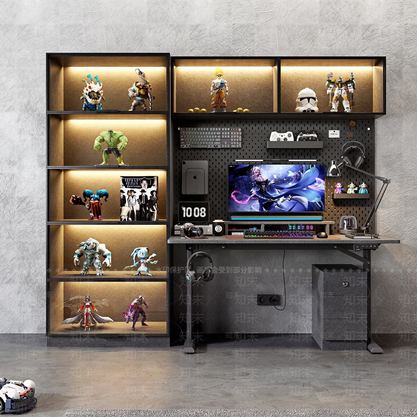 现代电脑桌SU模型下载【ID:1138849431】