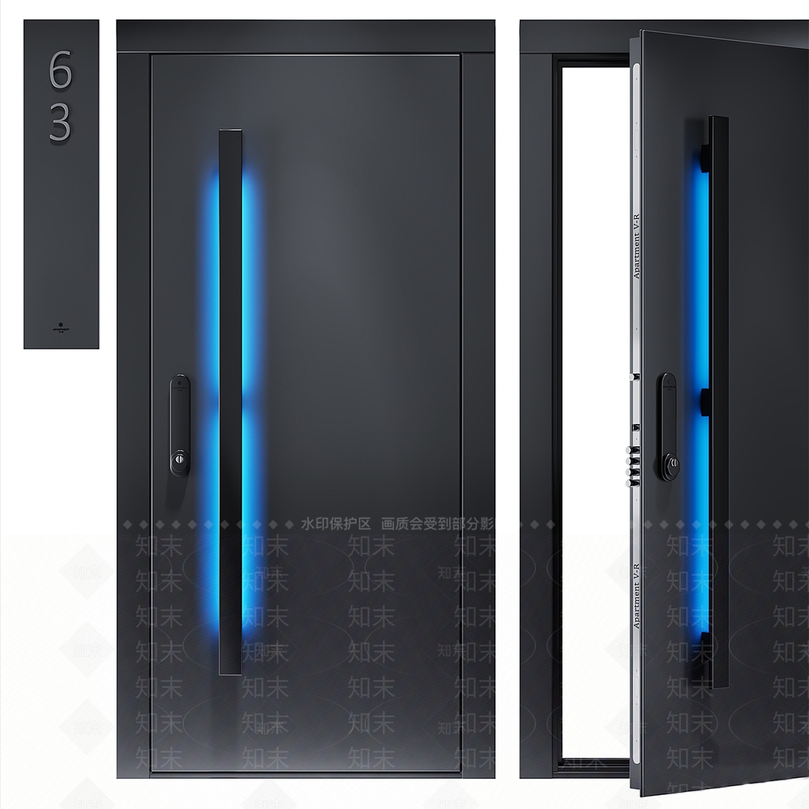 现代单开门3D模型下载【ID:1138851025】