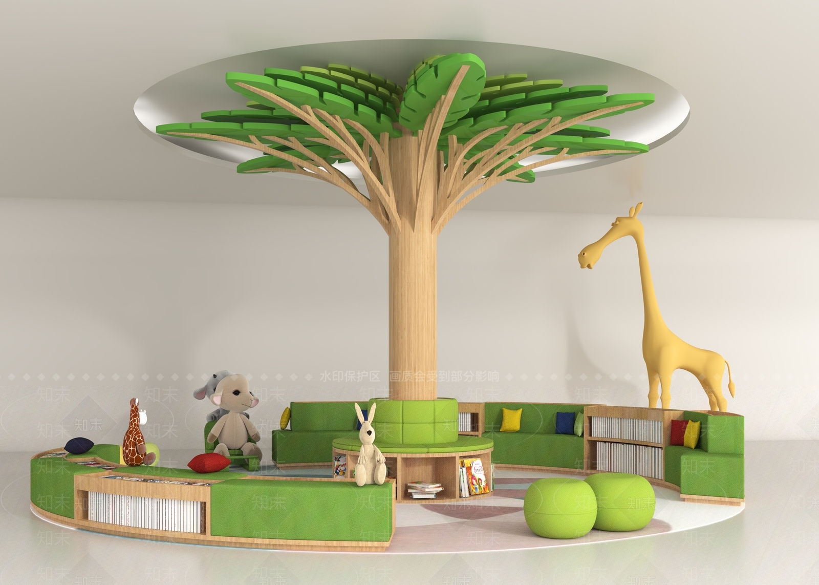 现代幼儿园娱乐活动区3D模型下载【ID:1138854737】
