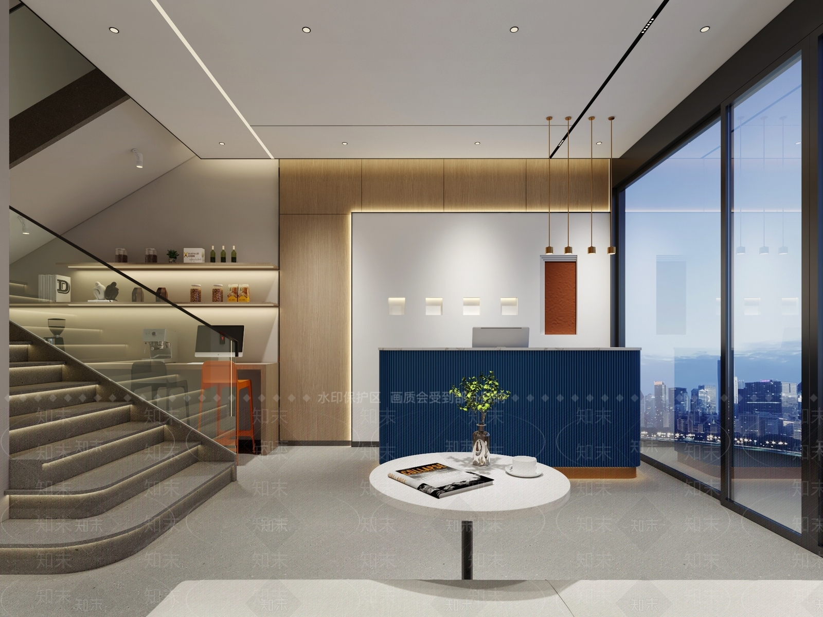 现代酒店楼梯间3D模型下载【ID:1138858720】