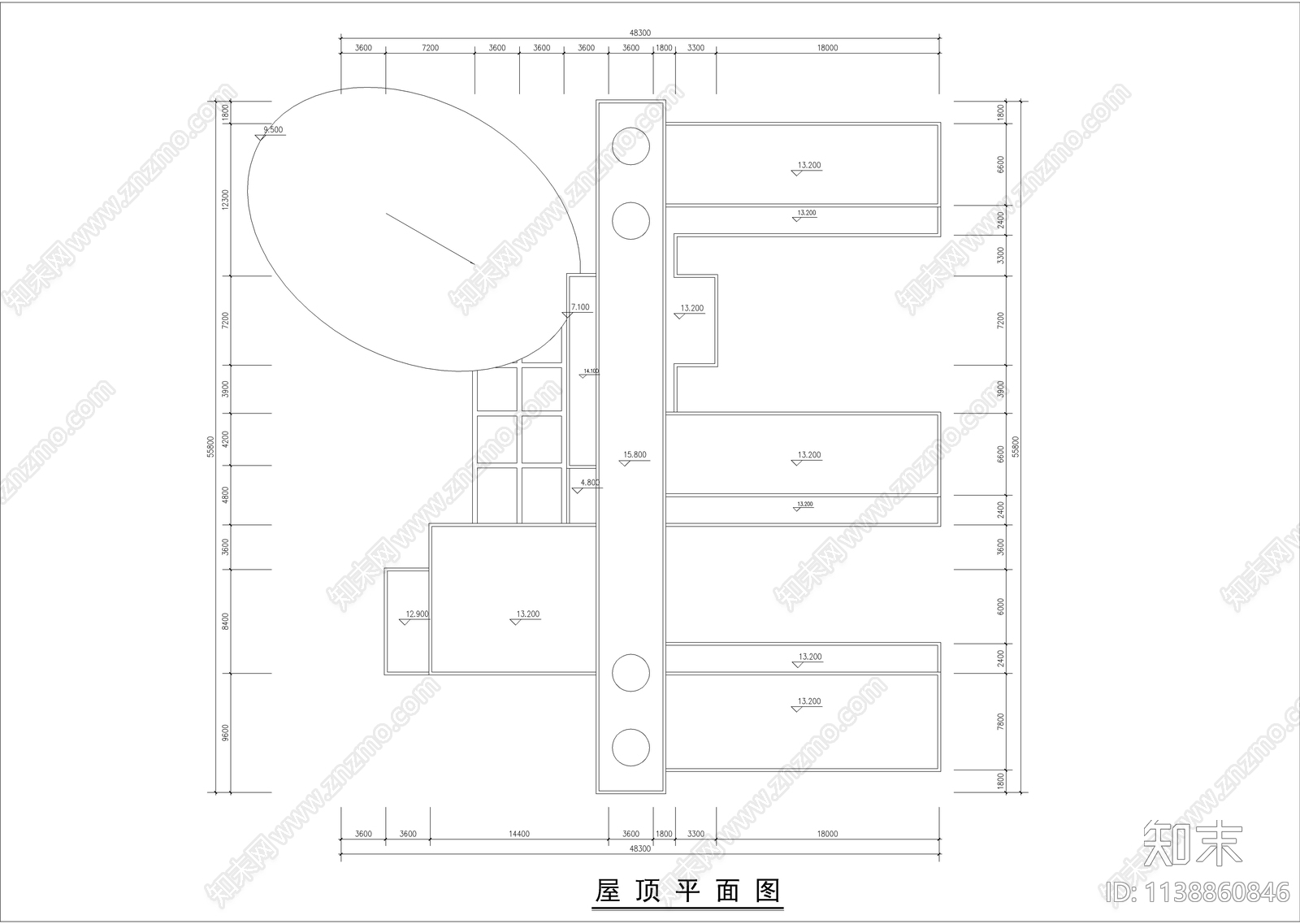 结合风雨操场的小学教学楼建筑cad施工图下载【ID:1138860846】